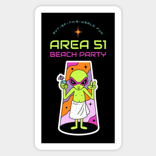 area 51 beach party Sticker